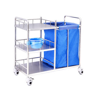 Rvs Medisch Afval Verzamelen Trolley Met Canvas Tas Voor Ziekenhuis - Product Image 5