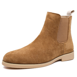 Bottes Chelsea pour hommes Comfdaily, bout rond, en daim synthétique, à enfiler, semelle extérieure en caoutchouc confortable, style automne - Product Image 5