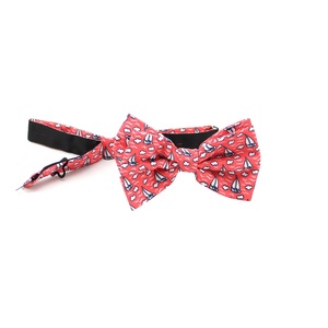 Corbata de Moño Pre-atada Ajustable de Poliéster Estampada con Barco de Vela y Nubes en Rosa, Negro y <span class=keywords><strong>Blanco</strong></span> para Hombre - Product Image 6