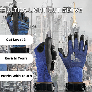 Guantes de Trabajo Weston P35218 al por Mayor, Recubiertos de <span class=keywords><strong>PU</strong></span>, Ultraligeros, Resistentes a Cortes, Nivel de Corte A3 TDM C, Pantalla Táctil, Buen Agarre - Product Image 3
