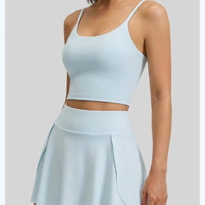 Strap <strong>Bra</strong> Golf Skirts Sets 2 Layers High Waist 2pcs Golf Wear Girls Quick Dry Tennis Wear for Women - Product Image 1