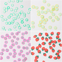 Lente Producten 12Gird 3D Aardbei Oranje Slime Charms Aardewerk Zachte Fruit Plakjes Klei Polymeer Nail Decoratie