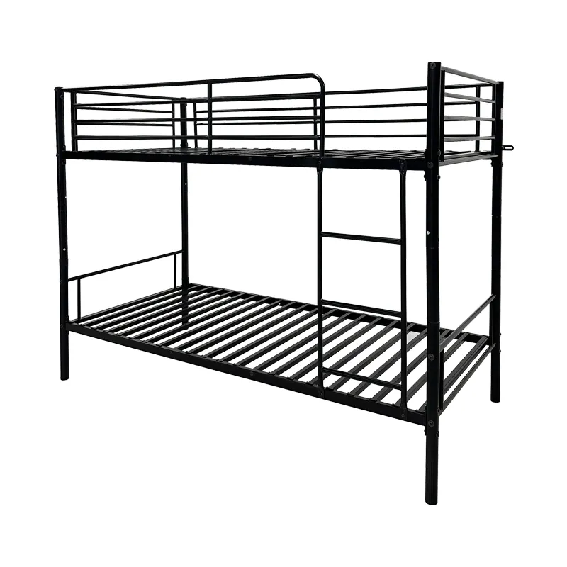 سرير أطفال من الحديد بطابقين من مواد معدنية شاقة متينة OEM ODM رخيص الثمن سرير ثنائي بطابقين للكبار إطار سرير توأم