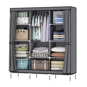 130cm armario de ropa portátil independiente armario estante de almacenamiento organizador de armario con colgando Rack - Product Image 1
