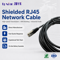 Kabel Patch Jaringan RJ45 Berpelindung CAT6 CAT5E Kustom, Kabel LAN Gigabit Ethernet FTP Berpelindung Cat6 Cat5e