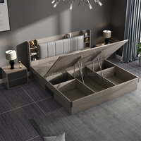 Kingsize- und Queensize-Holzbetten mit hohem Stauraum, Doppelbett für Zuhause und Hotel