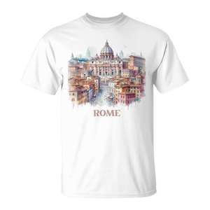 T-shirt souvenir rétro vintage Rome Italie, ensemble cadeau de tourisme culturel - Product Image 1
