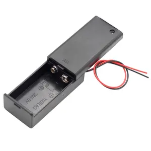 Heavy Duty ABS Plastic Single Pole 9V Battery Box Guitar 9V Battery Holder With Wire Leads and ON OFF Switch