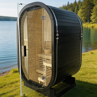 Sauna Kayu Solid Uap Basah Elektrik Finlandia Modern dengan Panel Kontrol Komputer untuk Penggunaan di Gym, Rumah Sakit, Apartemen & Luar Ruangan