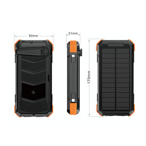 Cargador <span class=keywords><strong>Solar</strong></span> Inalámbrico Resistente al Agua de 20000mAh con USB-C de 20W y Encendedor de Cigarrillos para Camping - Product Image 1