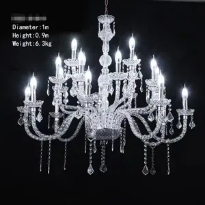 New factory direct supply wedding crystal chandelier electroplating wrought iron lighting auditorium decorative ceiling layout