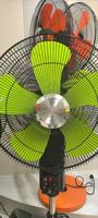 Ventilateur sur pied électrique commercial et domestique à commande mécanique rotative à 360 degrés, en plastique, à double tête, pour usage extérieur et hôtelier