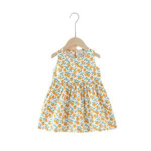 Robes d'été pour petites filles, vêtements pour enfants, robe sans manches à imprimé floral mignon, robes d'anniversaire pour filles - Product Image 4