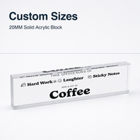 Bloc acrylique transparent massif de 20 mm, personnalisable en usine, avec logo, écologique, pour présentoir de magasin ou bureau moderne