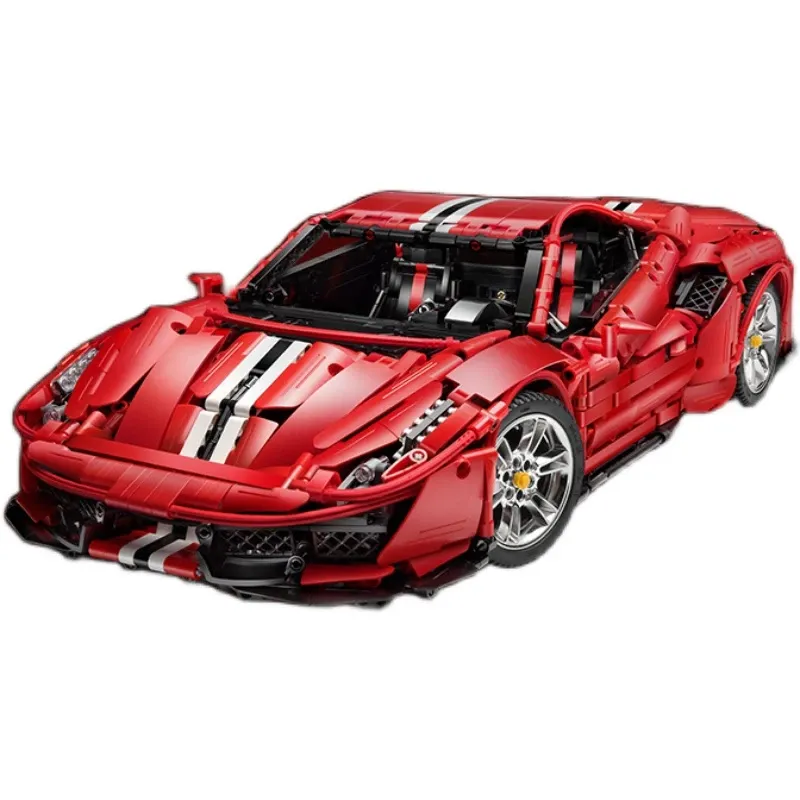 Cada C61042 C61043 Electric RC Red Italian Super Sports Racing Car 1:8 Ferri GTE 488 Vehicle DIY Brick Building Blocks Toys Kids