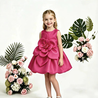 Robe pour filles, sans manches, à fleurs 3D, volumineuse, respirante, pour fête d'anniversaire, mariage, vacances, événements formels