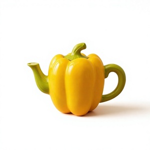 Set da tè e caffè in ceramica a forma di peperone colorato, creativo, stile pastorale, per il commercio transfrontaliero - Product Image 1