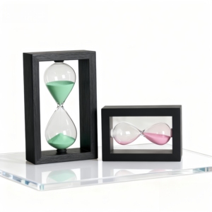 Sablier rotatif en verre de bois carré moderne fait à la main personnalisé sablier pour les cadeaux de mariage Yoga méditation Relaxation bureau - Product Image 2