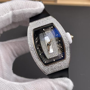 Luxurious, Fashionable and High-quality 20mm <b>Rubber</b> Strap 0701 Moissanite Full Diamond Men's Automatic Mechanical <b>Watch</b> - Product Image 2