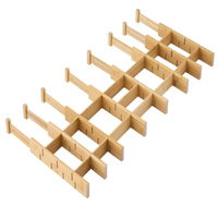 Meilleures ventes : Diviseur de tiroir en bambou réglable et extensible 43x6x6cm avec compartiments pour organiser les chaussettes et les sous-vêtements