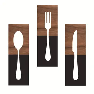Commercio all'ingrosso/posate personalizzate/forchetta/cucchiaio Set stoviglie cartellino in legno decorazione della casa elenco in legno segni in legno