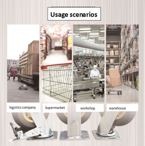 Ruedas Giratorias de Alta Resistencia con Recubrimiento Dorado, 5 Ruedas de Goma, Capacidad de Carga de 330 kg, Freno Industrial con Bloqueo y Protectores de Rosca - Product Image 6