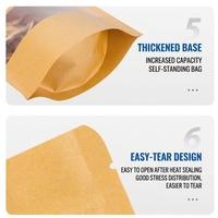 Sachet Doypack en papier kraft personnalisé avec logo imprimé, fenêtre transparente et fermeture éclair refermable pour aliments, snacks, café et céréales