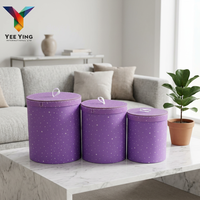Boîte Cadeau de Rangement Violette, Boîte Circulaire en Papier, Décoration Souvenir Florale pour les Fêtes, Boîte d'Emballage de Rangement