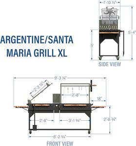 High Adjustable Santa Maria Argentinian <b>BBQ</b> Portable Powder Coated Steel Trolley Indoor/Outdoor Use <b>Smokeless</b> Charcoal - Product Image 4