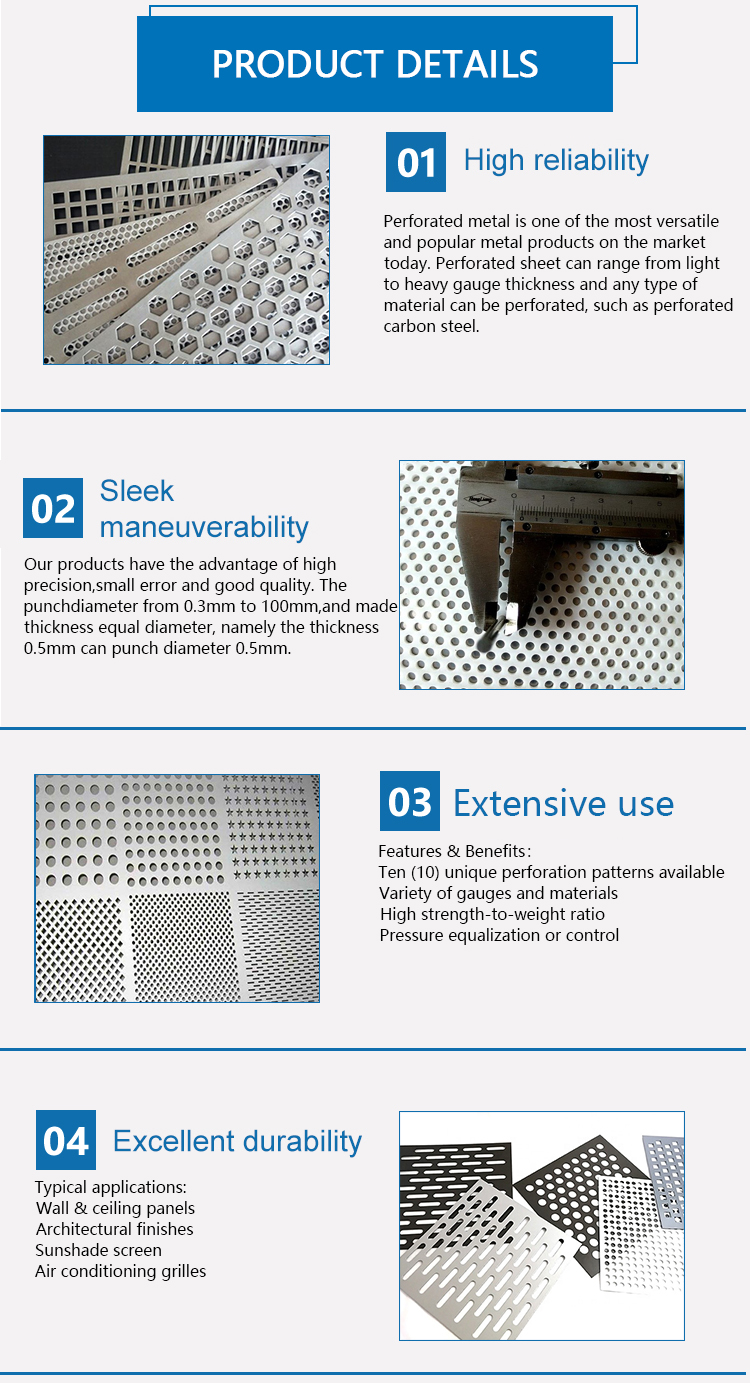 High quality small hole perforated metal sheet stainless steel perforated metal mesh