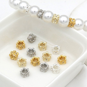 <b>Flower</b> Bead Spacer 14K Gold Plated Silver Copper DIY Jewelry Finding For <b>Bracelet</b> Making 8984 - Product Image 1