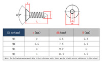 Vis autotaraudeuses en acier inoxydable 304 316 noires, tête fraisée hexagonale, vis autotaraudeuses à tête plate hexagonale