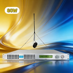 Émetteur FM HP- Stable 80W avec antenne et câble, 110V/220V pour station de radio/église, idéal pour la direction des urgences - Product Image 1