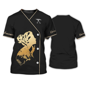 Mode Nouveau salon de coiffure barbier femmes T-shirt impression 3D peut être personnalisé pour les hommes et les femmes hauts à manches courtes - Product Image 6