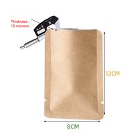 Sacs en papier Kraft de haute qualité, avec feuille d'aluminium à l'intérieur, sacs plats blancs et bruns, pour le thé et les noix