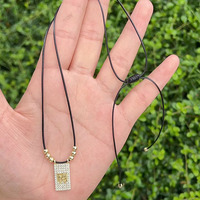 Collier Scapulaire Plaqué Or 18 carats avec Zirconium Cubique, Bijou Scapulaire, Collier Marie, Médaille Miraculeuse, Collier Scapulaire Catholique Religieux