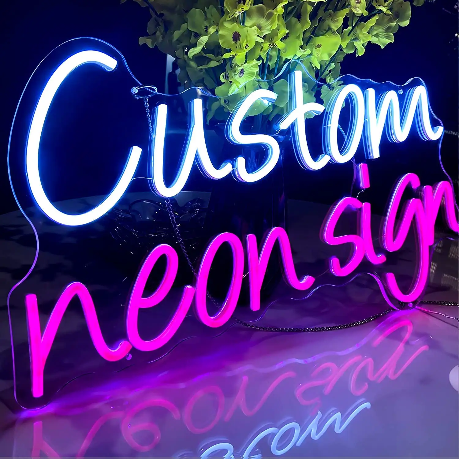 Rebow Small Wholesale Led Custom Neon Sign Channel Dropshipping Acrylic Logo Neon Sign Light For Wedding Wall Decor Personalized