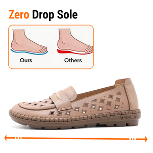 Chaussures plates légères à bout large en microfibre suédée pour femmes, personnalisées en usine, à enfiler, semelle souple, effet pieds nus - Product Image 3