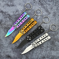 Couteau d'entraînement pliant en métal, mini-balisong coloré, pour la pratique, le camping en extérieur et les outils EDC – Vente en gros