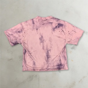Custom Oversized Heavyweight 100% Cotton 300GSM DTG Print Rhinestone Ink <b>Spray</b> Acid Wash Single Jersey Blank Streetwear Men's - Product Image 2