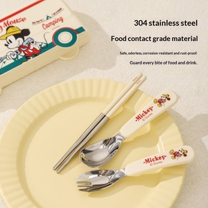 Juego <span class=keywords><strong>de</strong></span> Comida <span class=keywords><strong>para</strong></span> Bebés Moderno con Diseño <span class=keywords><strong>de</strong></span> Dibujos Animados, Cuchara Portátil Yuanbao y Palillos <span class=keywords><strong>para</strong></span> Alimentar a Bebés y Niños Pequeños - Product Image 2