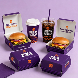 Boîte <span class=keywords><strong>à</strong></span> <span class=keywords><strong>frites</strong></span> jetable en papier pour emporter, emballage alimentaire personnalisé pour ailes de poulet, boîtes <span class=keywords><strong>à</strong></span> hamburgers, conteneur pour plats <span class=keywords><strong>à</strong></span> emporter rapides - Product Image 2
