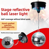Lampe à boule disco LED rotative professionnelle activée par le son, télécommande, boule miroir motorisée avec effet laser DJ