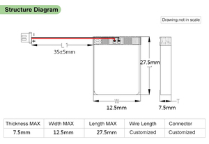 MSDS KC CE 701225 personalizzato agli ioni di litio ai polimeri di litio batteria lipo 160mah 3.7V Smart wearable batteria - Product Image 3