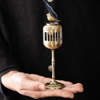 Brûleur d'encens en métal en forme de pie creuse, diffuseur de parfum de bois de santal, porte-encens à refoulement