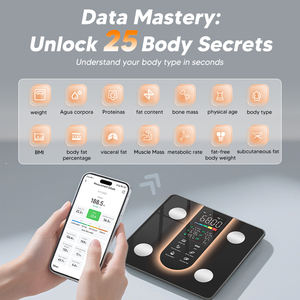 25 बॉडी मेट्रिक्स 180 किलोग्राम क्षमता बड़े रंग स्क्रीन घरेलू वजन पैमाने पर स्मार्ट बॉडी फैट स्केल - Product Image 3
