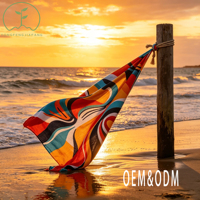 Colorful Wave Printed Beach Towel Microfiber Quick Dry Sand Free Lightweight Oversized Custom Print Beach Towels OEM ODM