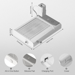 Colector de polvo de uñas de 96W con lámpara y filtro reutilizable, ventilador profesional, colector de polvo al vacío, recargable, tecnología de uñas de alta potencia - Product Image 4