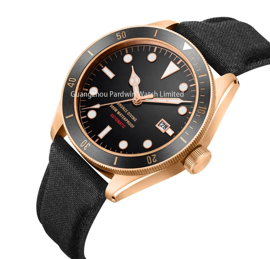 Solid Bronze Diving Watch Ceramic Bezel Automatic Sapphire Crystal K evlar Strap Super Luminous Dial Diving Watch