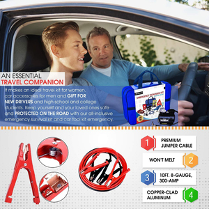 Tùy chỉnh bên đường Hỗ trợ yếu tố cần thiết kit công cụ khẩn cấp Kit Jumper Cáp Viện trợ đầu tiên <span class=keywords><strong>Auto</strong></span> xe an toàn cảnh báo tam giác - Product Image 3
